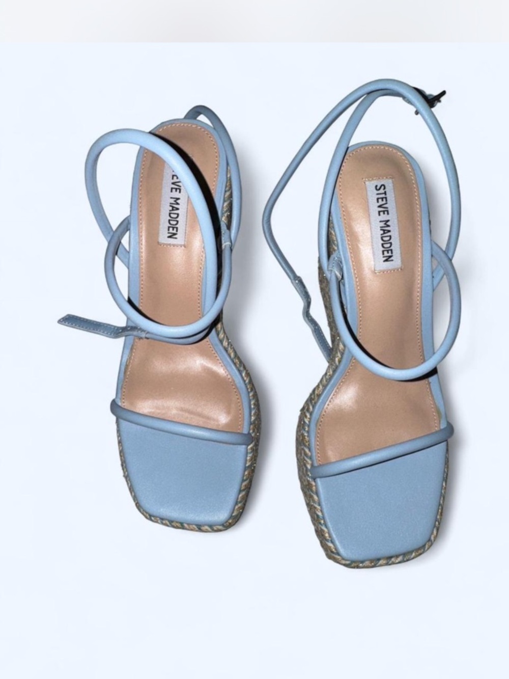Steve Madden Pastel Blue Strappy Espadrille Sandals - Picture 4 of 7